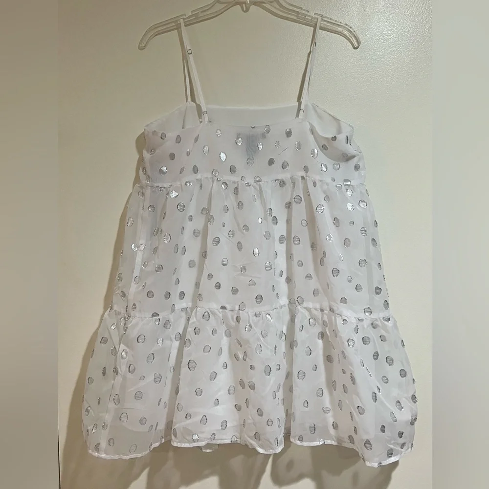 Silver Sparkles and White Game Day Dress - Picture 3 of 7